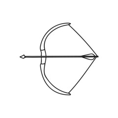 Bow with arrow doodle illustration in vector. Hand drawn bow with arrow illustration in vector.