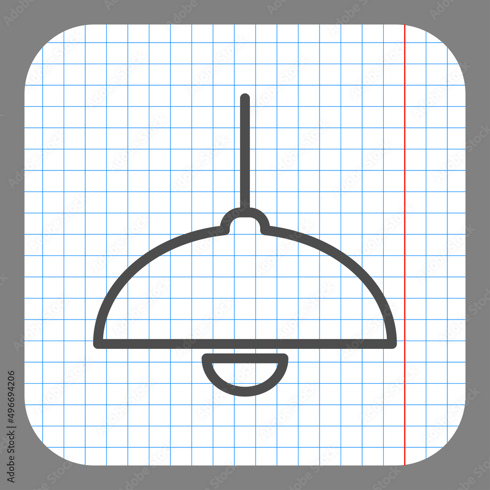 Aufkleber lamp simple icon vector. flat desing. on graph paper. grey background.ai