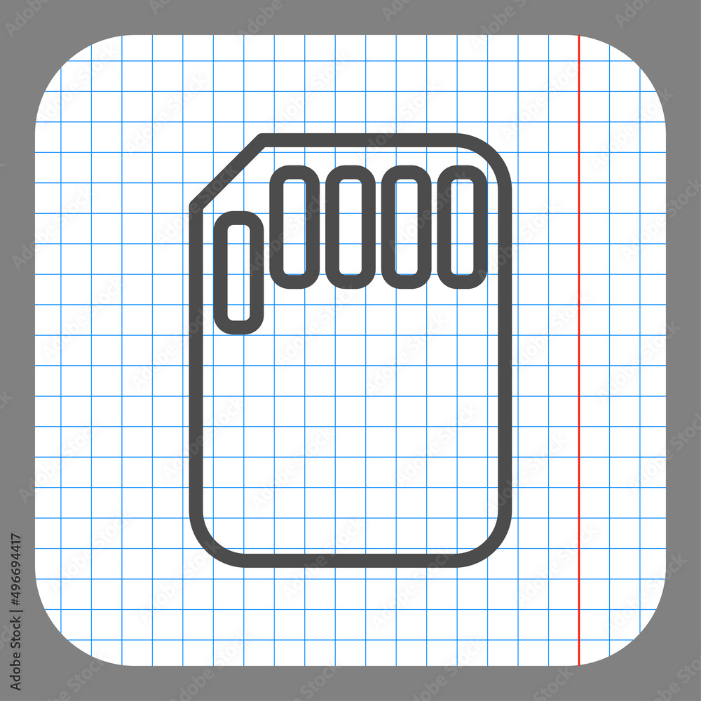 Aufkleber memory card simple icon vector. flat desing. on graph paper. grey background.ai