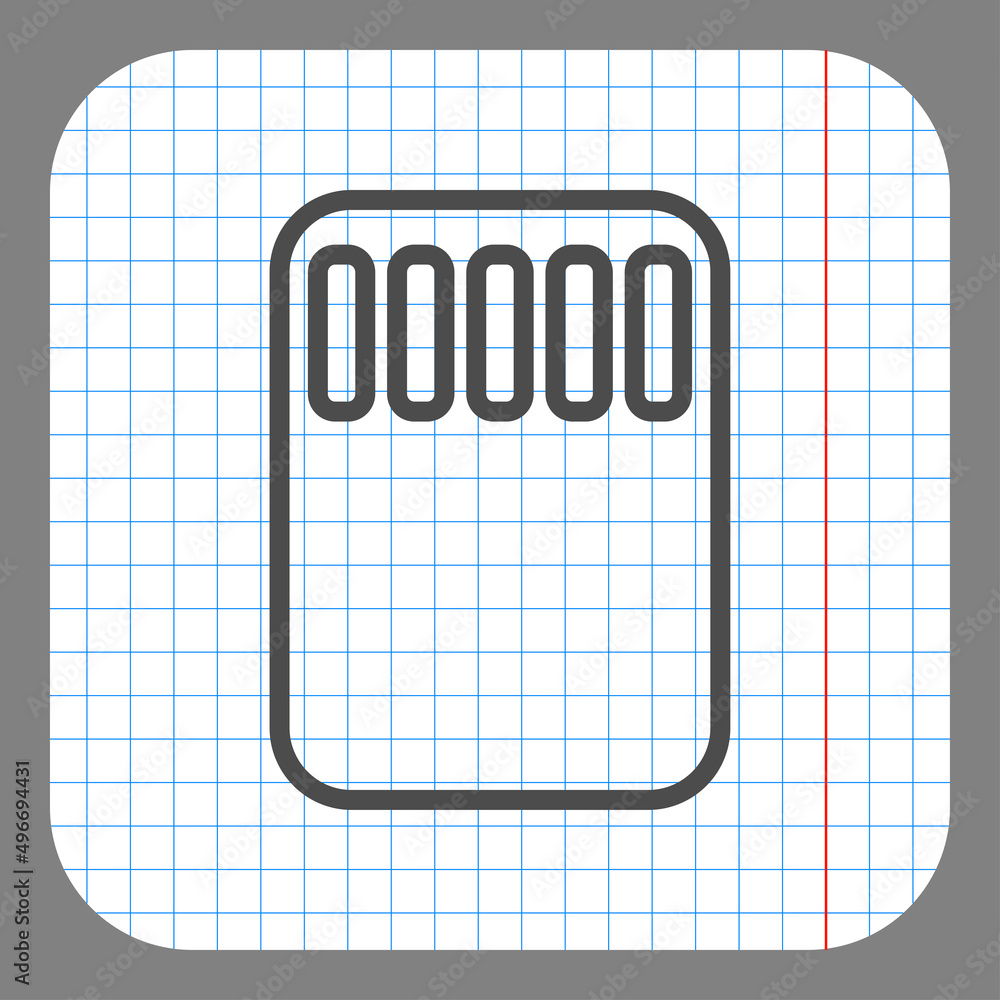 Poster memory card simple icon. flat desing. on graph paper. grey background.ai