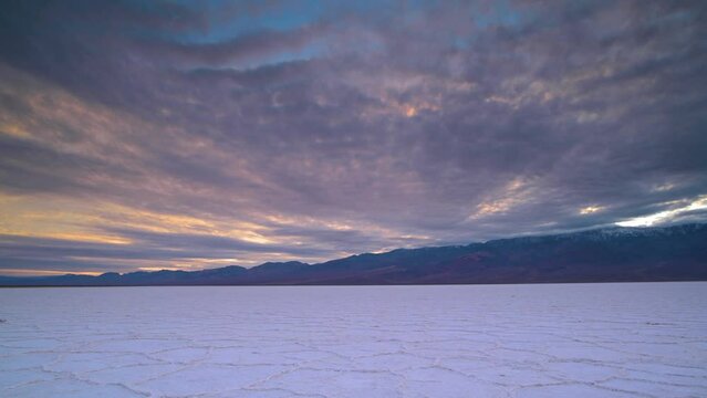 Badwater Basin Death Valley Time Lapse Sunset