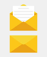 Open and closed letter. Mail icons. Vector.
