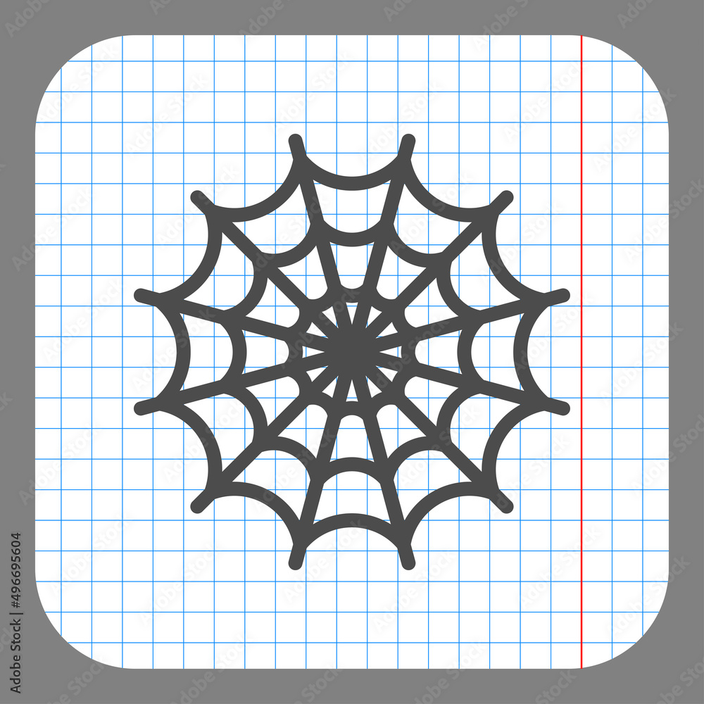 Aufkleber web simple icon. flat desing. on graph paper. grey background.ai