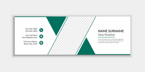 Green color personal email signature template