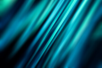 abstract blurred background of blue and turquoise lines, on a dark background