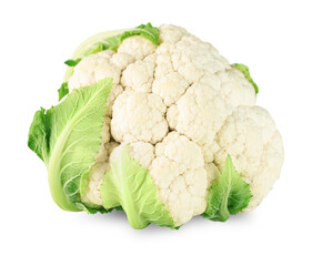 head of cauliflower on a white isolated background