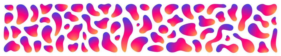 Abstract blotch shape. Liquid shape elements. Set of modern graphic elements. Fluid dynamical colored forms banner. Gradient abstract liquid shapes. Vector illustration.