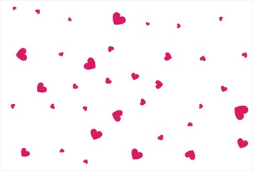 Red heart background. Love confetti background