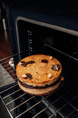 cake in the oven