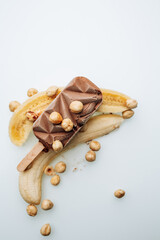 Ice cream on a gray background. creative photo