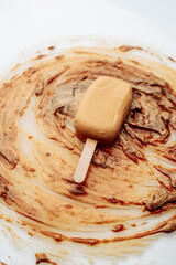 Ice cream on a gray background. creative photo