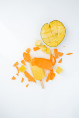 Ice cream on a gray background. creative photo