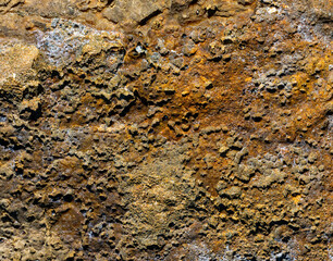 Rock wall eroded by the sea