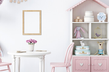 Mock up poster in child room