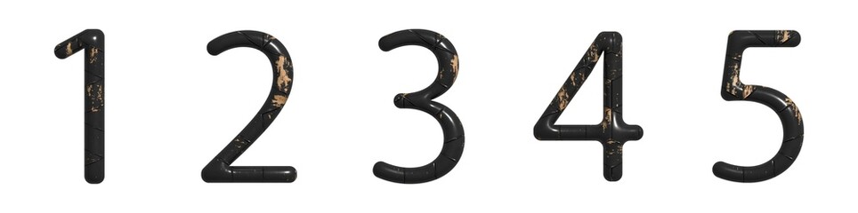 Numbers set. Vector 3d illustration. Realistic shiny characters. Isolated digits. Decoration elements for banner, cover, birthday or anniversary party invitation design