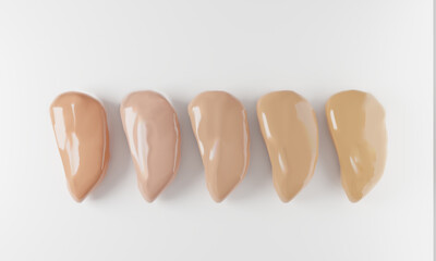 3D render. Swatches of foundation cosmetics for the skin. 3d illustration