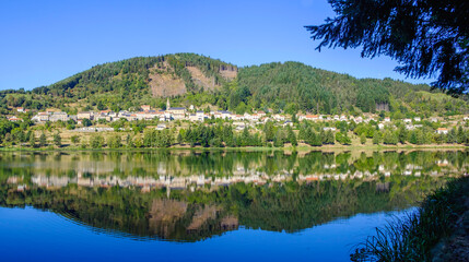 France, Ardèche (07), le village de Saint-Martial, au pied du massif du Mézenc.