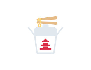 Chinese Food Box vector flat emoticon. Isolated Chinese Food Box  illustration. Chinese Food Box icon