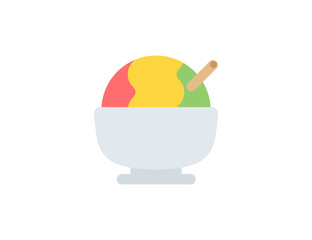 Shaved ice vector flat emoticon. Isolated Shaved ice  illustration. Shaved ice icon