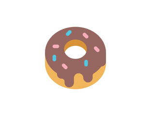 Donut vector flat emoticon. Isolated Doughnut emoji illustration. Doughnut icon