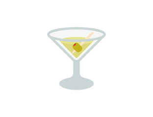 Martini glass vector flat emoticon. Isolated Martini glass illustration. Martini glass icon