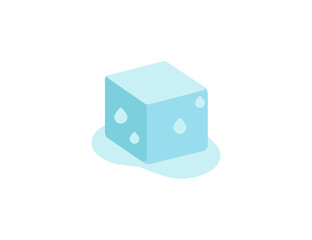 Ice Cube vector flat emoticon. Isolated Ice illustration. Ice Cube icon