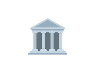 Classical Building vector flat emoticon. Isolated Classical Building illustration. Classical Building icon