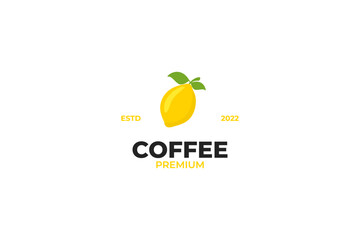 Flat yellow lemon logo design