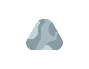 Stone vector flat emoticon. Isolated Rock emoji illustration. Rock icon