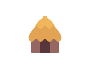 Hut vector flat emoticon. Isolated Hut illustration. Hut icon