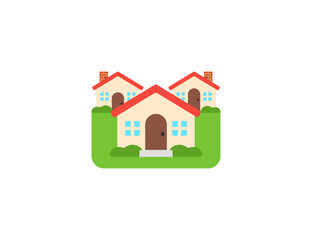Group of Houses vector flat emoticon. Isolated Houses illustration. House Buildings icon