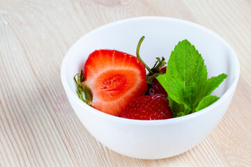 ripe red strawberries are used for making desserts