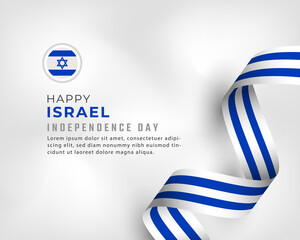 Happy Israel Independence Day Celebration Vector Design Illustration. Template for Poster, Banner, Advertising, Greeting Card or Print Design Element