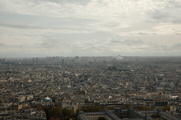 Top view of a European city like Paris, Prague or Berlin. Paris photographed from above. Urban landscape 