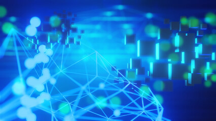 metaverse network neon glow web, data cloud storage, networking lan internet, 3d illustration rendering, virtual reality