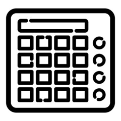 Drum Machine Flat Icon Isolated On White Background