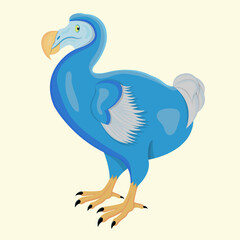 blue cartoon dodo vector illustration © Wild