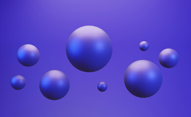 Abstract sphere background. Blue backdrop. 3d rendering