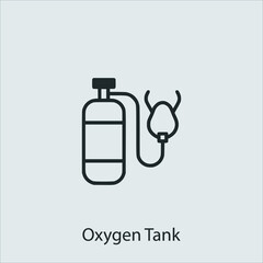 oxygen tank icon vector icon.Editable stroke.linear style sign for use web design and mobile apps,logo.Symbol illustration.Pixel vector graphics - Vector