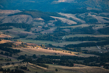 View of the hills and valleys of Serbia