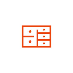 letter f furniture wood symbol design logo vector