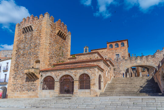 Arco de la estrella gate in Spanish town Caceres.