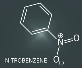 Nitrobenzene solvent molecule. Skeletal formula.
