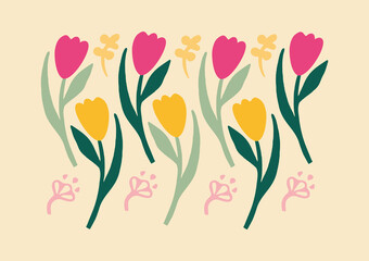 Naklejka premium background with tulips