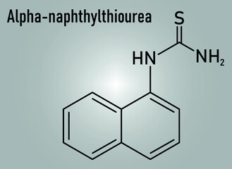 Alpha-naphthylthiourea (ANTU) rodenticide molecule. Skeletal formula.