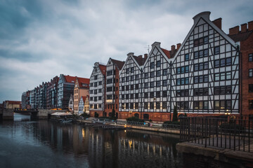 GDANSK. POLAND. NOVEMBER 2021 :New houses at Chmielna street in Gdansk. Poland