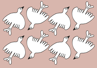 Pattern with birds. Spring &Summer 