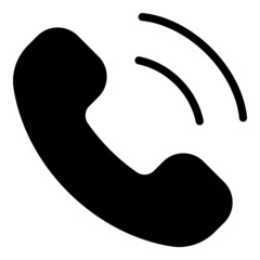 Phone Call Flat Icon Isolated On White Background