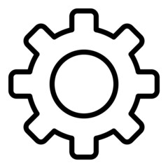 Settings Gear Flat Icon Isolated On White Background