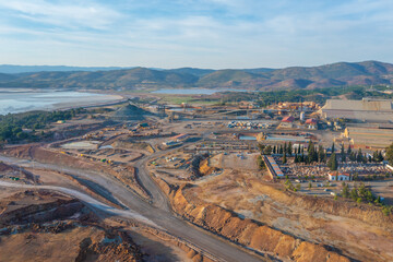 Industrial facilities at Minas de Riotinto in Spain.